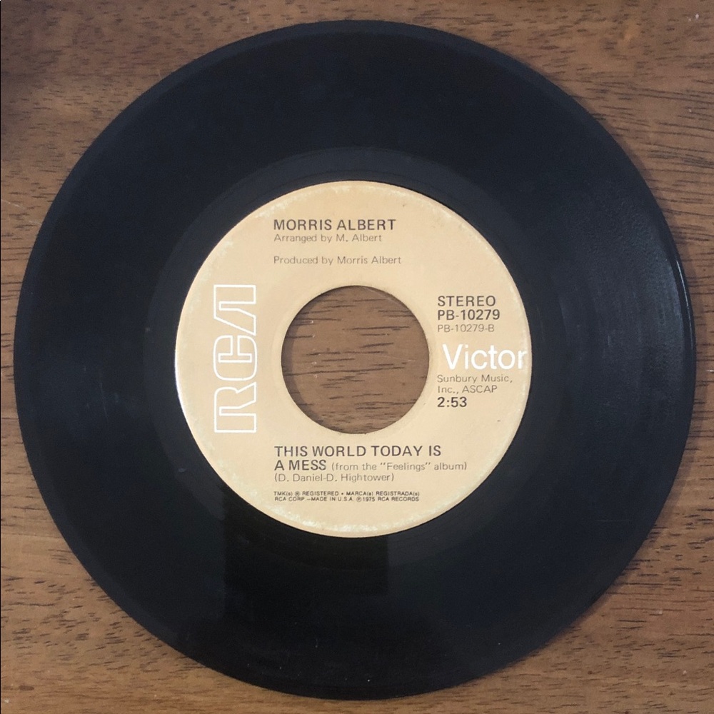 Feelings Vinyl 45 Record by Morris Albert